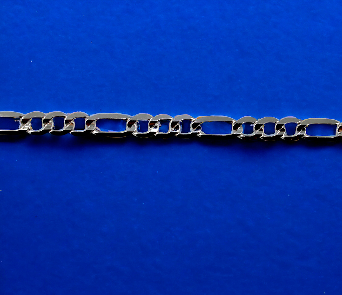 10K White Gold Figaro Necklace Bracelet Chain Italian Real Gold 2mm-6mm 7″-30″