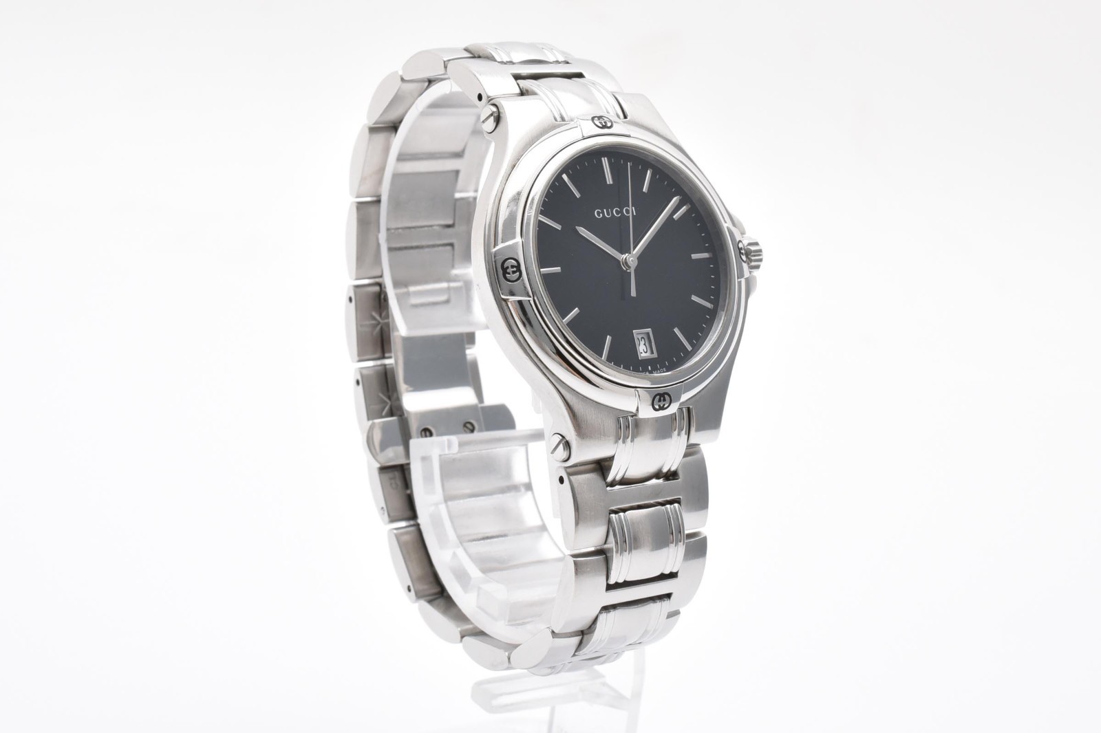 [ Near MINT ] Vintage Gucci 9040M Black Dial 35mm Quartz Men’s Watch From JAPAN