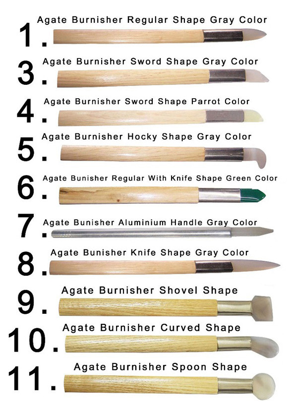 Agate Burnishers 10pc Set Bezel Gold Silver Leaf Bookbinding Jewelry Metal Clay