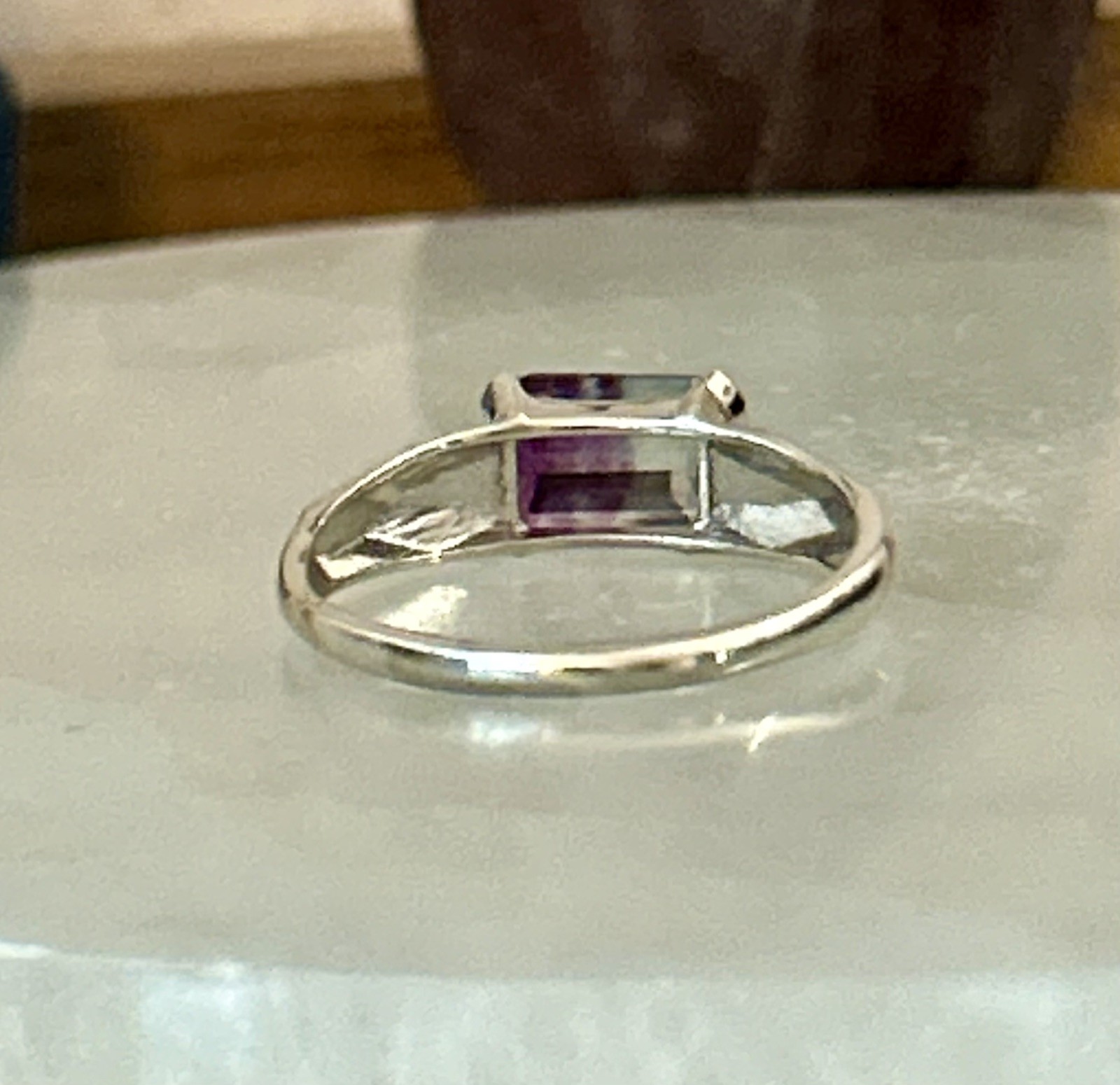Brand New Bi-Color Blue Purple Fluorite Gemstone 925 Sterling Silver Ring Size 9
