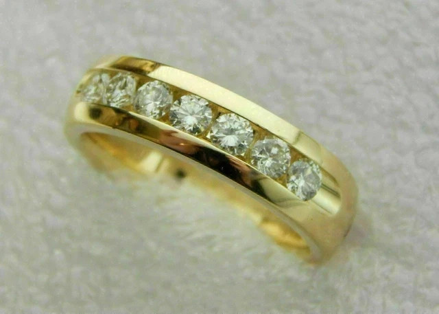 2Ct Round Real Moissanite Wedding Band Ring Men’s 14K Yellow Gold Plated
