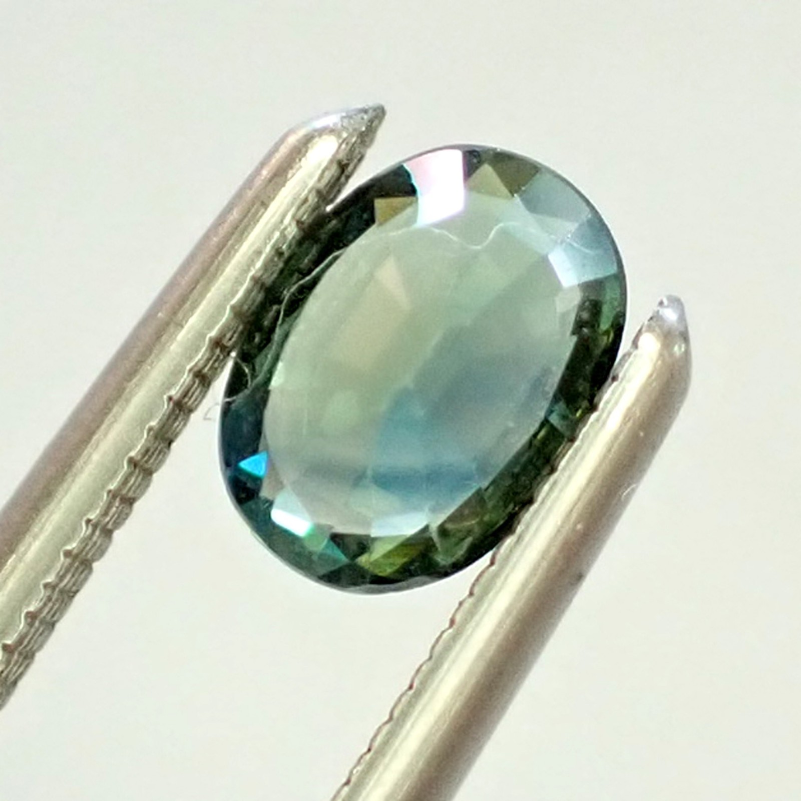 0.40ct Oval 5.3×3.8mm Bi Color Green Blue Natural Australian Parti Sapphire Rare