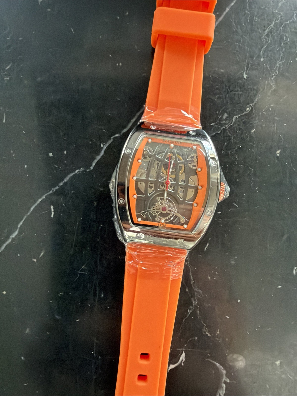 IceTime 33mm Men’s Orange/Black Dial Steel Mens Watch 0.10ct Diamonds IT25