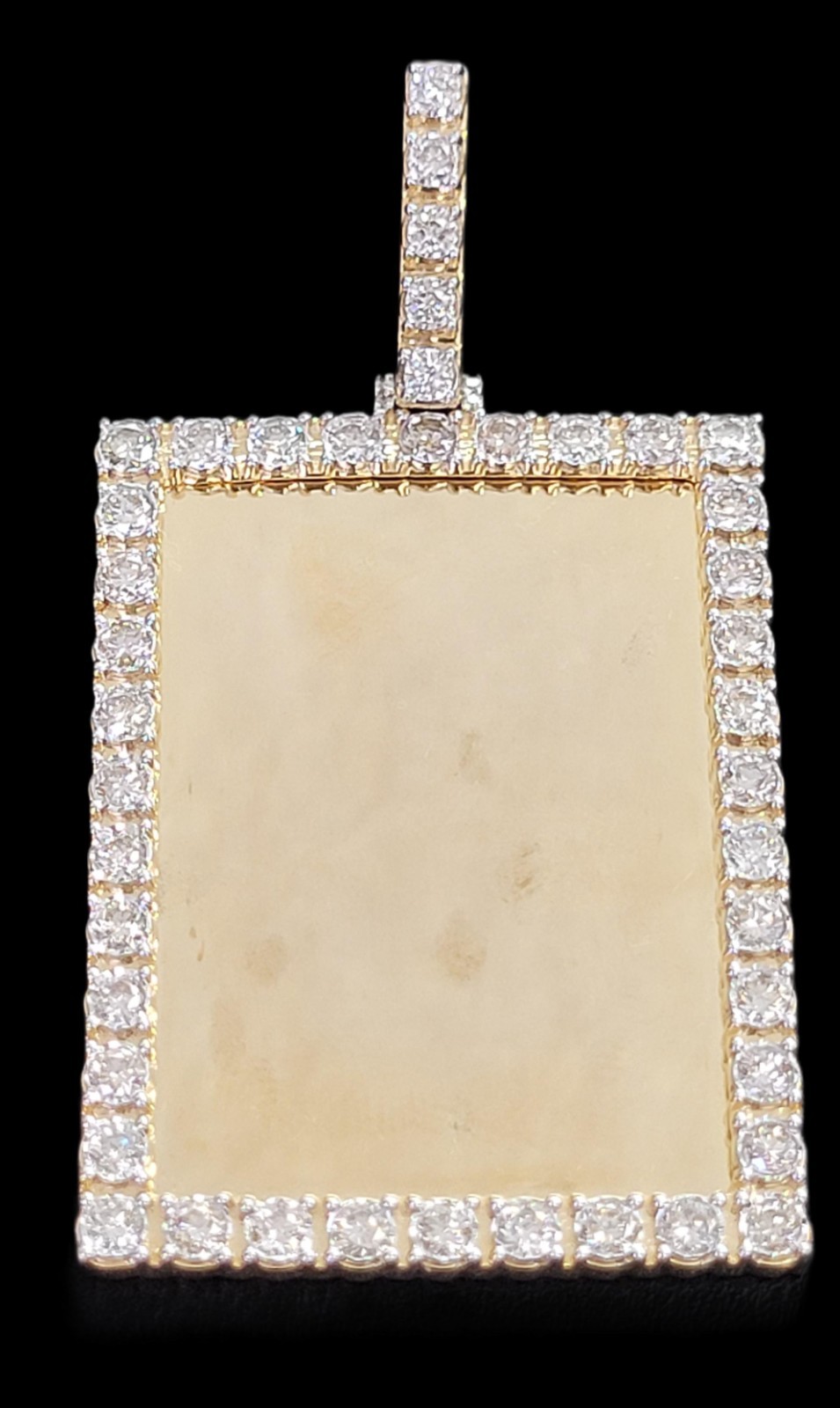 2.29cts Natural Diamonds Hip Hop Picture Frame Pendant in 10K Solid Gold