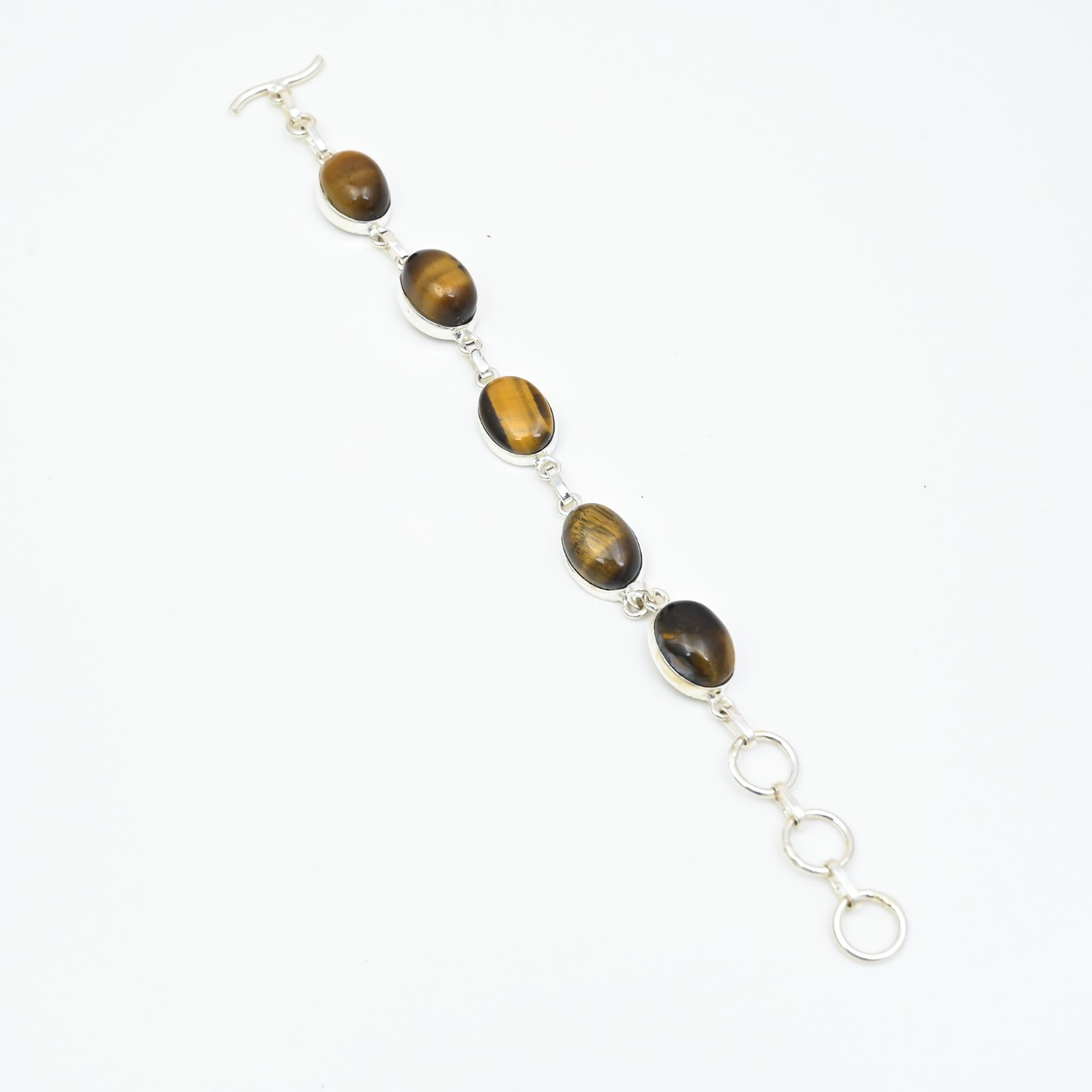 Tiger Eye Gemstone 925 Sterling Silver Handmade Bracelet Jewelry Gift For Love