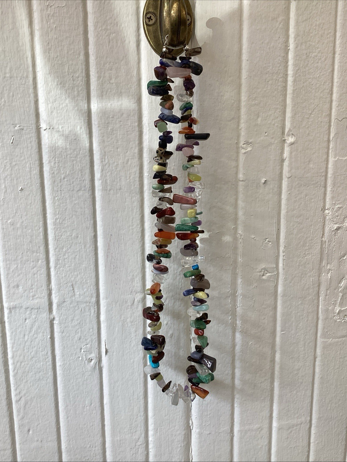 Multi Gemstone Chip/Chunky 24” Statement Piece With Sterling Silver Clasp