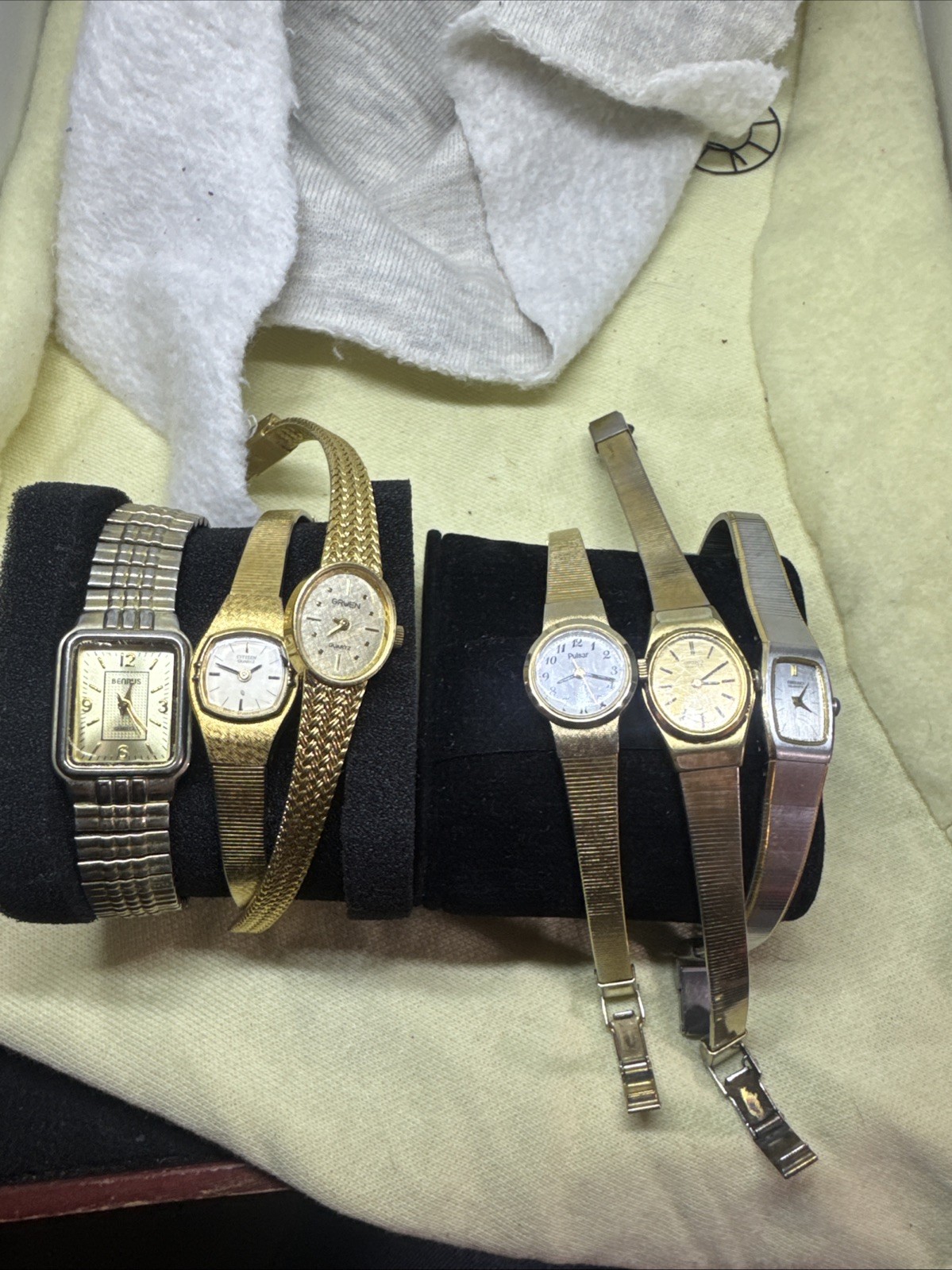 Seiko Pulsar Benrus Citizens Gruen Watch Lot New Batteries Vintage