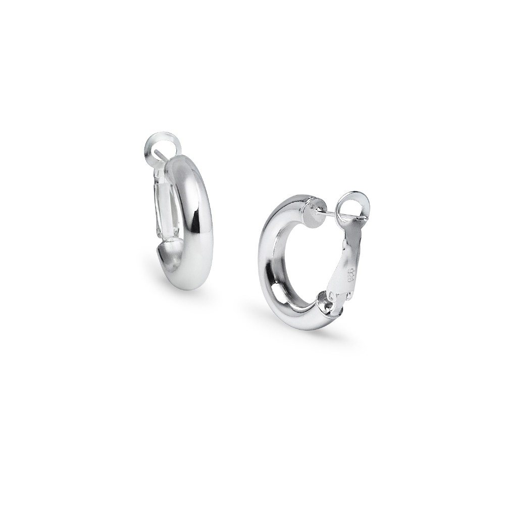 Round Clutchless 5x20mm Hoop Earrings in High Polished Sterling Silver