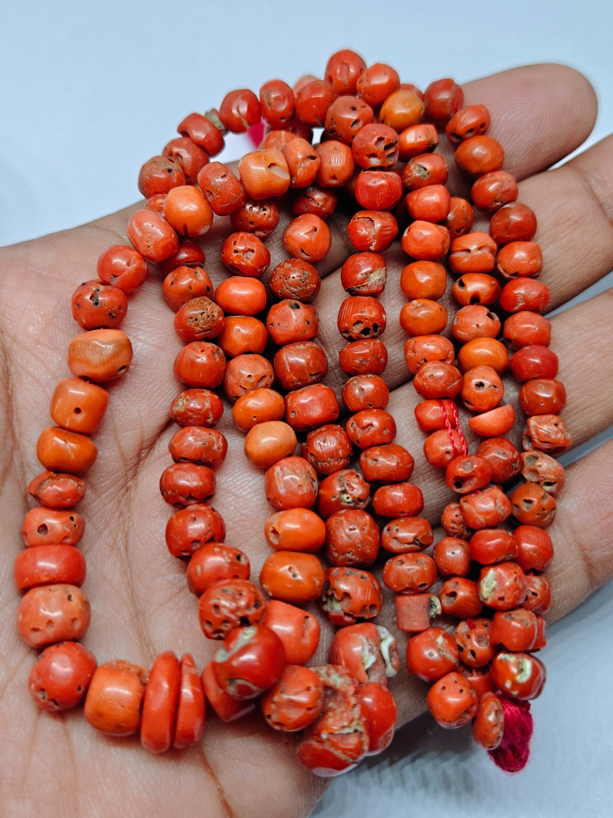 Natural Italian Red Coral Rondelle Beads Jewellery Making Gemstone One Strand.