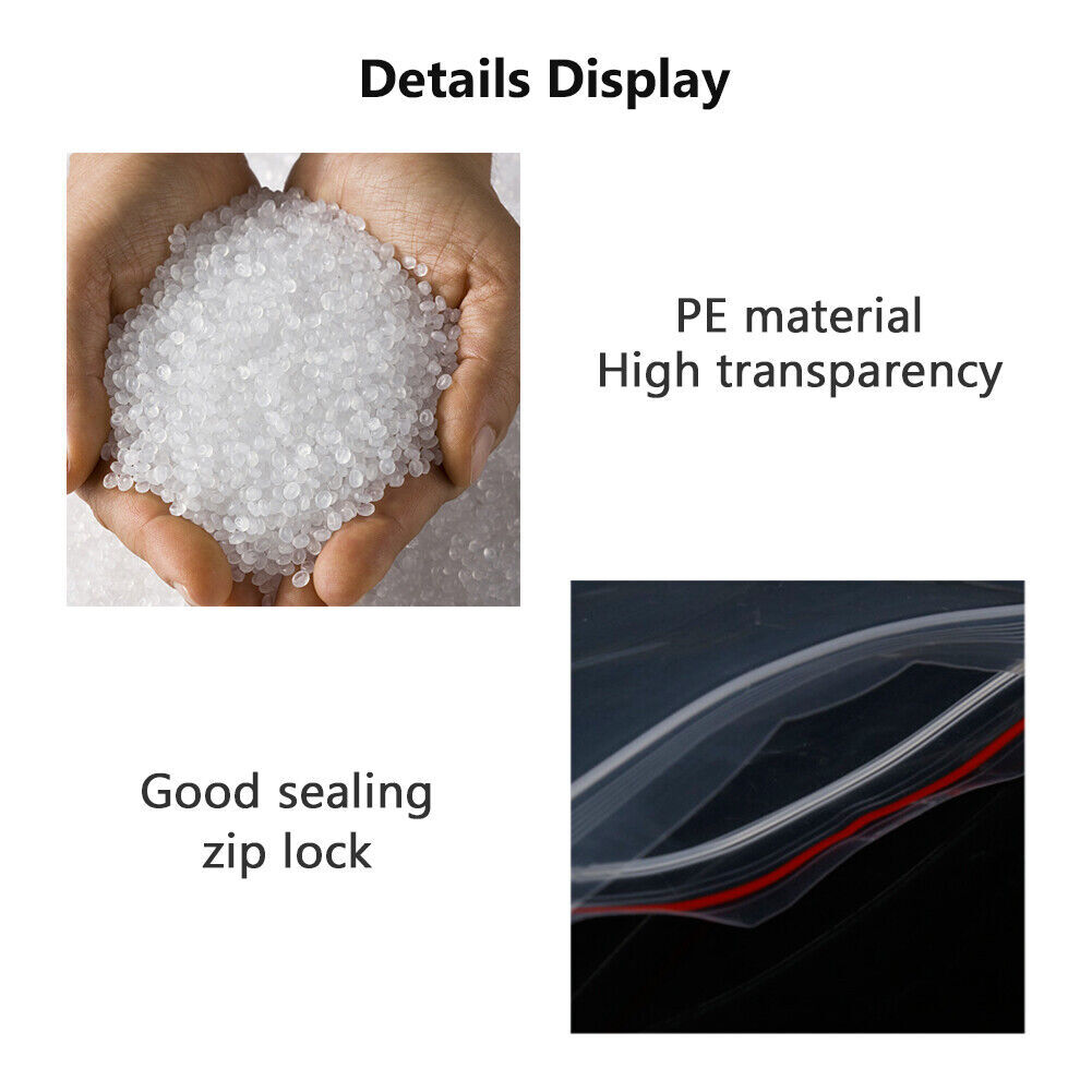 Packaging Self Seal Plastic 200Pcs Resealable Zip Lock Bags Clear Jewelry Poly