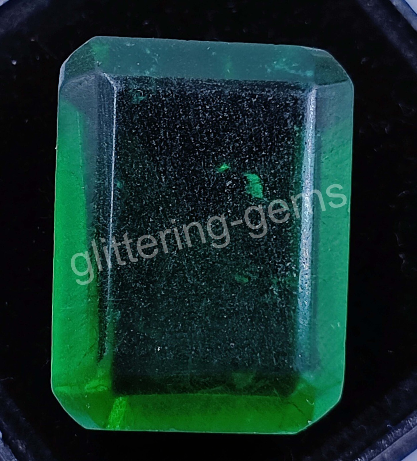 36.5 Ct Certified Zambia Green Emerald Natural Emerald Cut Gemstone 25P