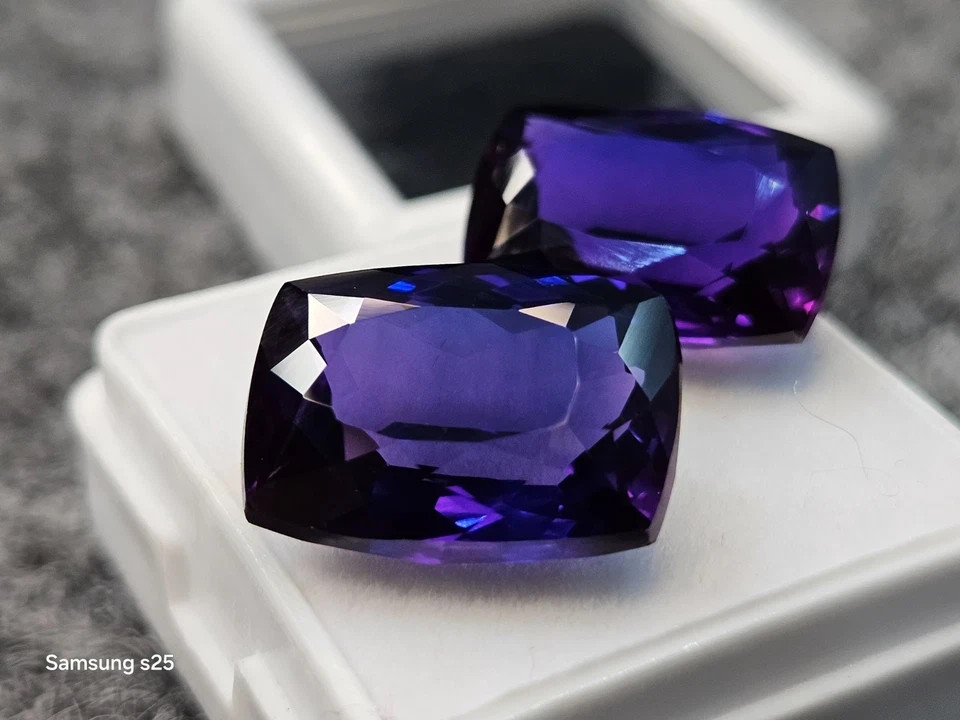 Natural Amazing Pair Purple Tanzanite Cushion Cut 25 Ct IGL Loose Gemstone 6JHH