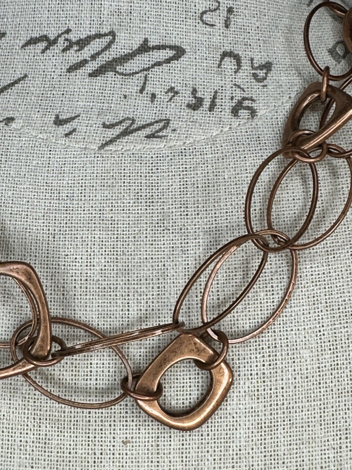 Copper Layered Link Chain Necklace approx. 38 in Toggle Closure No Stone