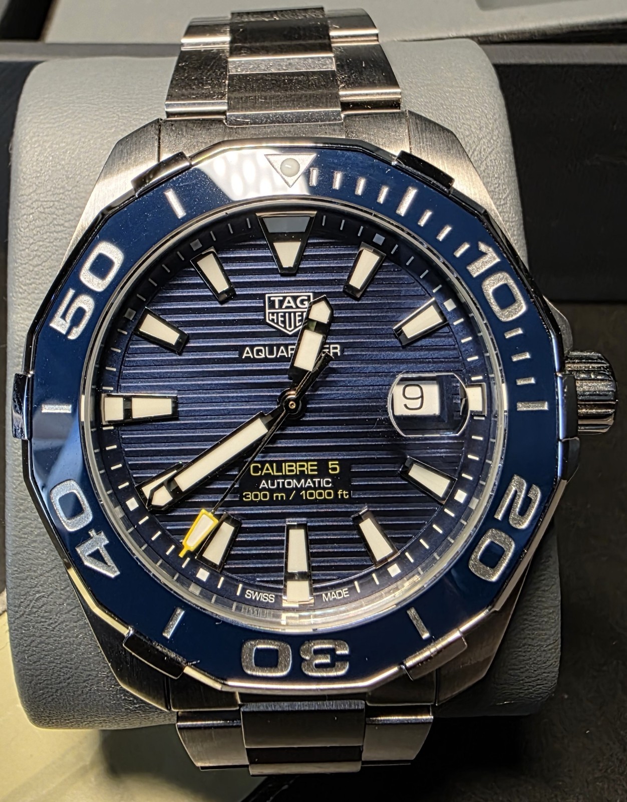 TAG Heuer Aquaracer Calibre 5 Automatic WAY201B.BA0927 Blue Dial 43mm “NEW”