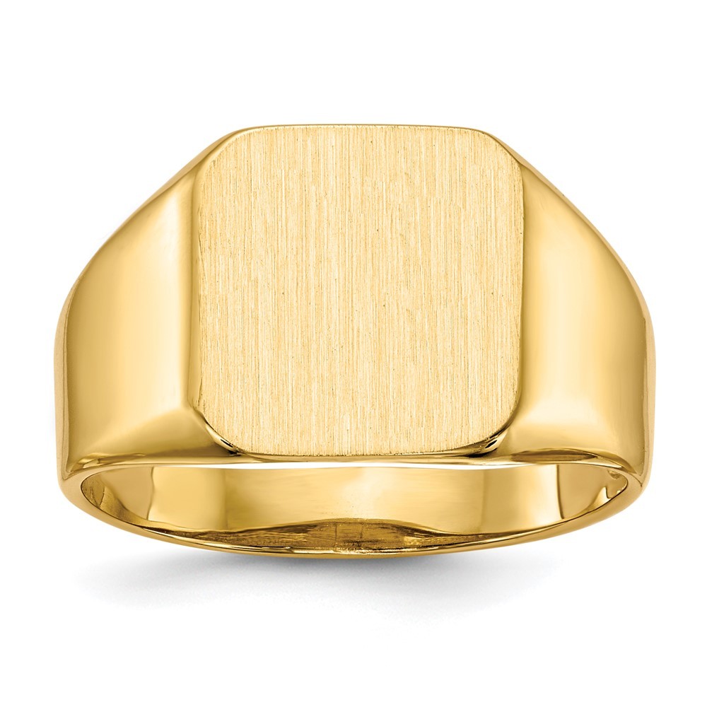 10k Yellow Gold 13.0×12.5mm Open Back Mens Signet Ring Size 10