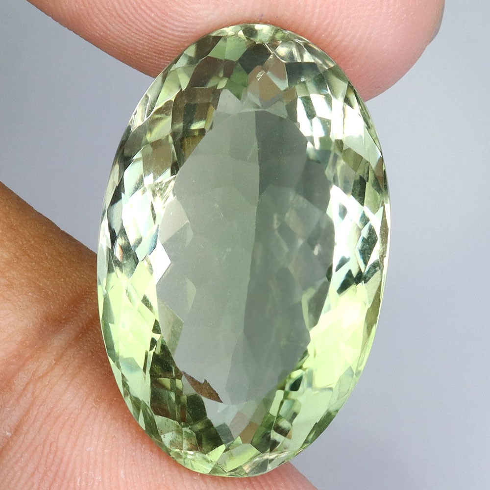 Oval Cut Natural Top Rich Green Amethyst Brazil VVS 27.02ct 25x16mm Gemstone