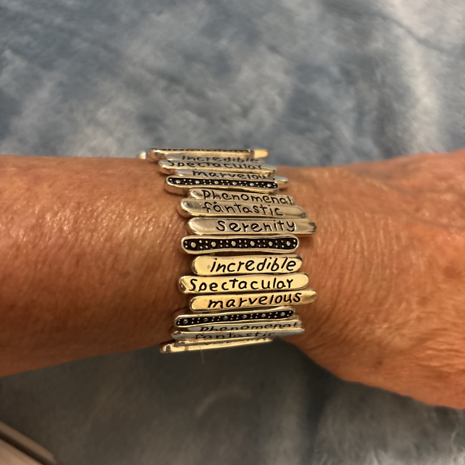 Inspirational Words of Encouragement Stretch Bracelet Marvelous Spectacular etc