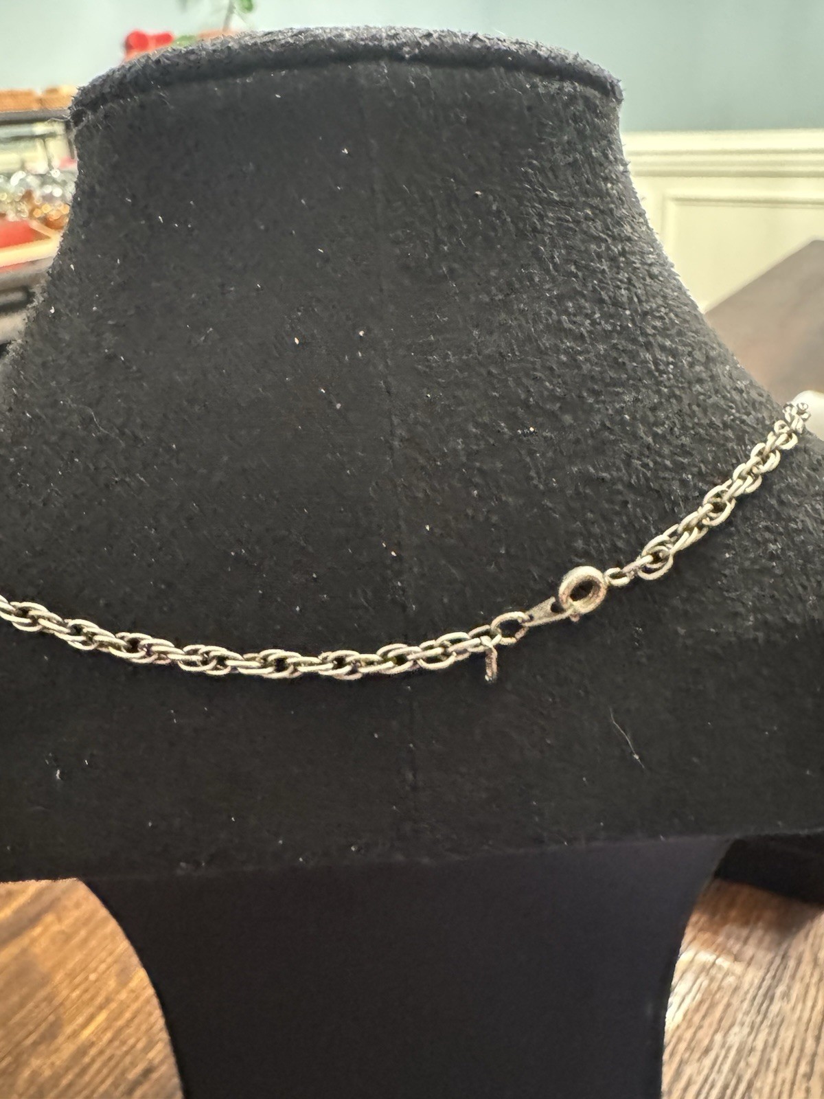 Vintage Silver Tone Double Rope Chain Necklace Long Twisted Chain Minimalist