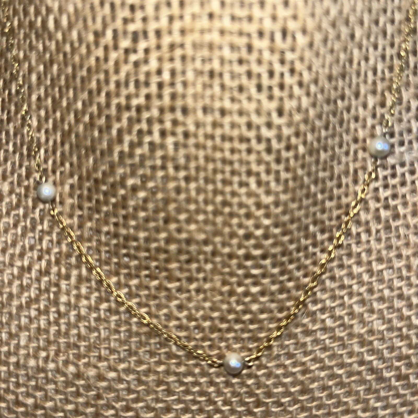 Pearl Gold Filled Station Rope Necklace Vintage