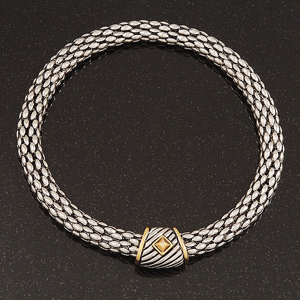 Two-Tone Mesh Magnetic Necklace – 40cm Length