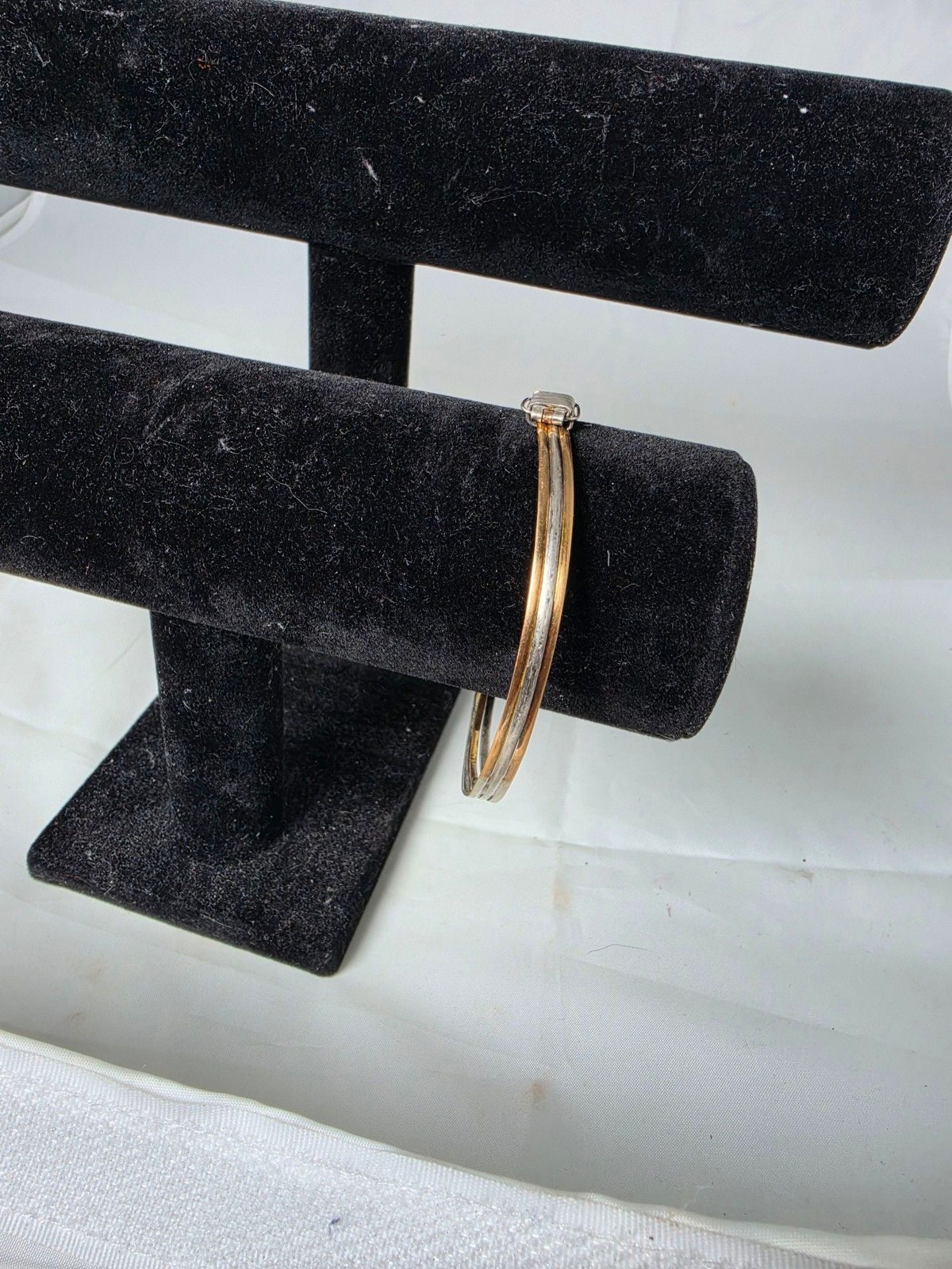 Handmade Two-Tone Bangle Bracelet in 18k Gold and Sterling Silver Made in Kenya