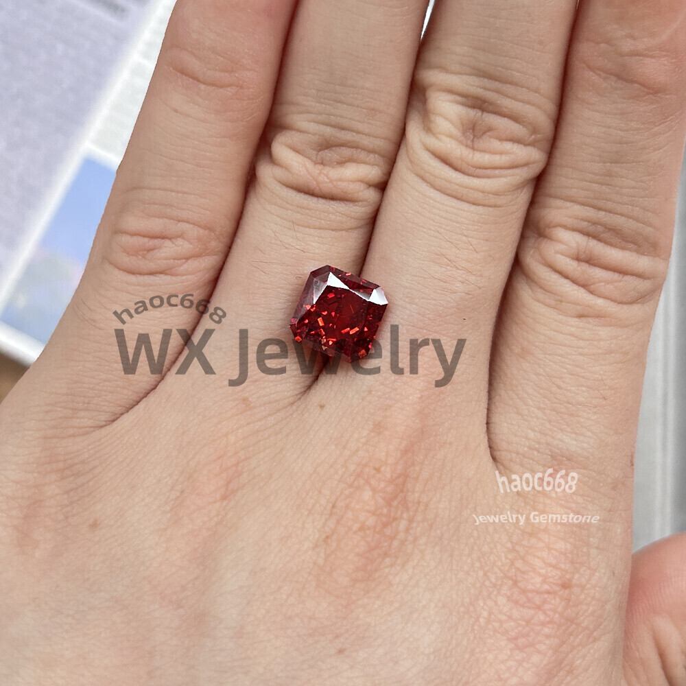 1PC Synthetic Sq Octangle Ice Cut Garnet Loose Cubic Zirconia for making jewelry