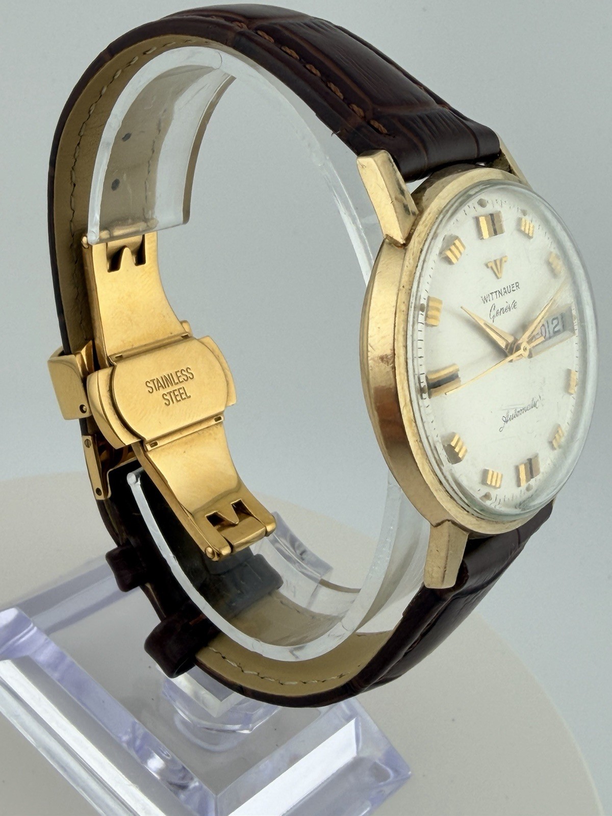 Vintage Wittnauer Genève Automatic Day Date Men’s 10K Gold Filled Watch