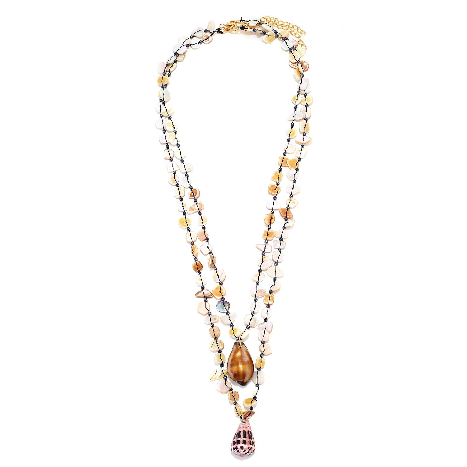 Bohemian Shell Necklace For Women Layered Conch Tassel Beach Jewelry Gift