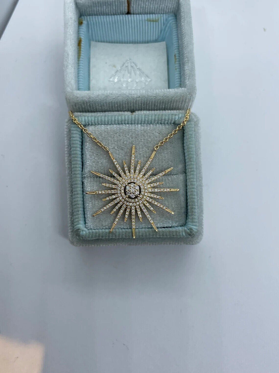 2.30Ct Round Cut Lab Created Diamond Sunburst Pendant 14K Yellow Gold Plated