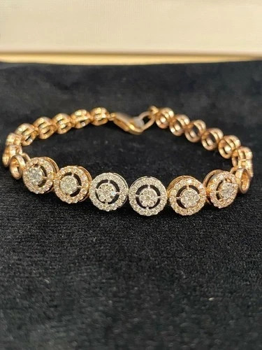 5Ct Princess Cut Simulated Ruby & Diamond Tennis Bracelet 14K Yellow Gold Plated