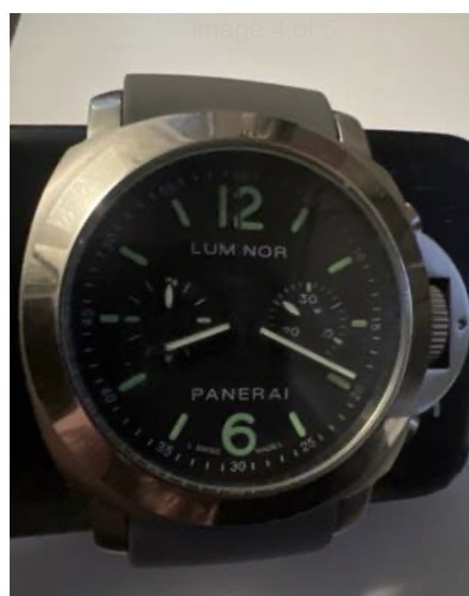 Panerai Luminor 44mm Automatic Black Dial Gray Rubber Strap 300m Men’s