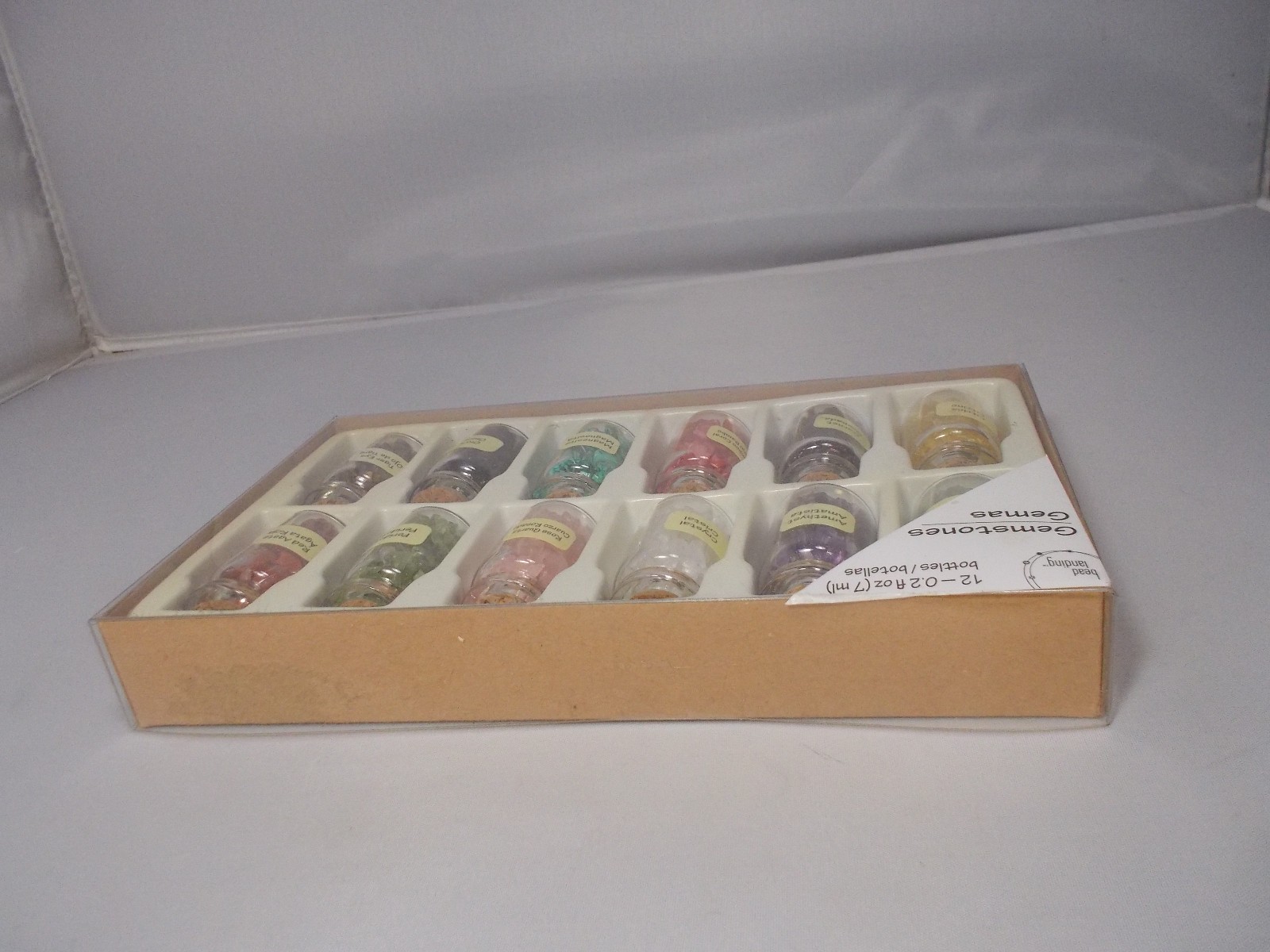 12 0.2 oz (7ml) Gemstone Bottles Bead-Landing New Old Stock Crafts Free S&H