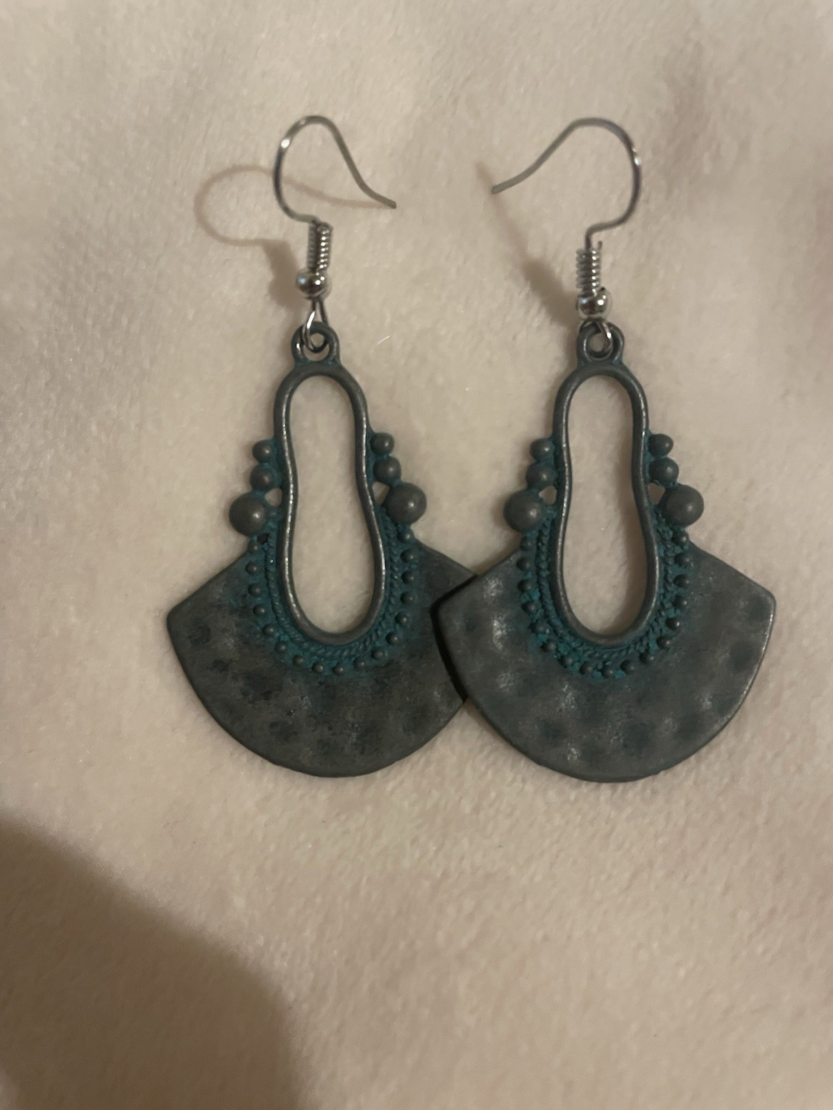 Blue Patina Metal Dangle/Drop Earrings Lot of 3 Pairs Hook Closure No Stone