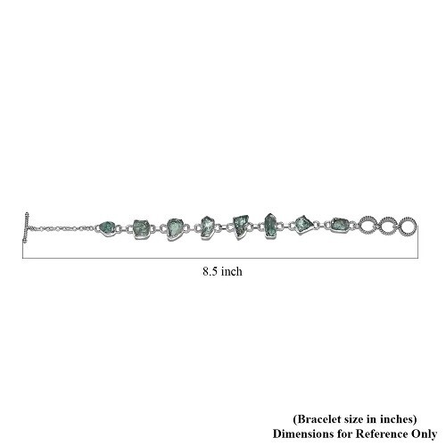 Artisan Crafted Rough Cut Apatite Bracelet Sterling Silver (7.25 In) 24.00 ctw