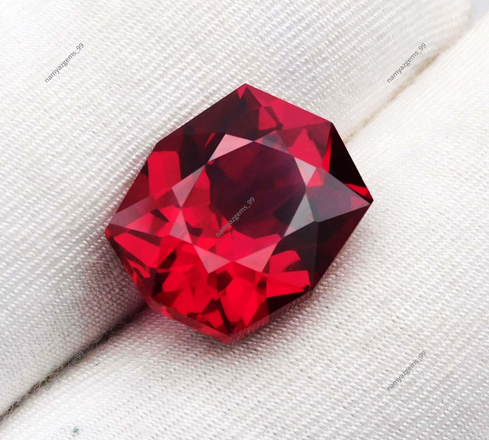 AAA+ 13.20 Ct Natural Deep Red Ruby Fancy Cut Certified Loose Gemstone