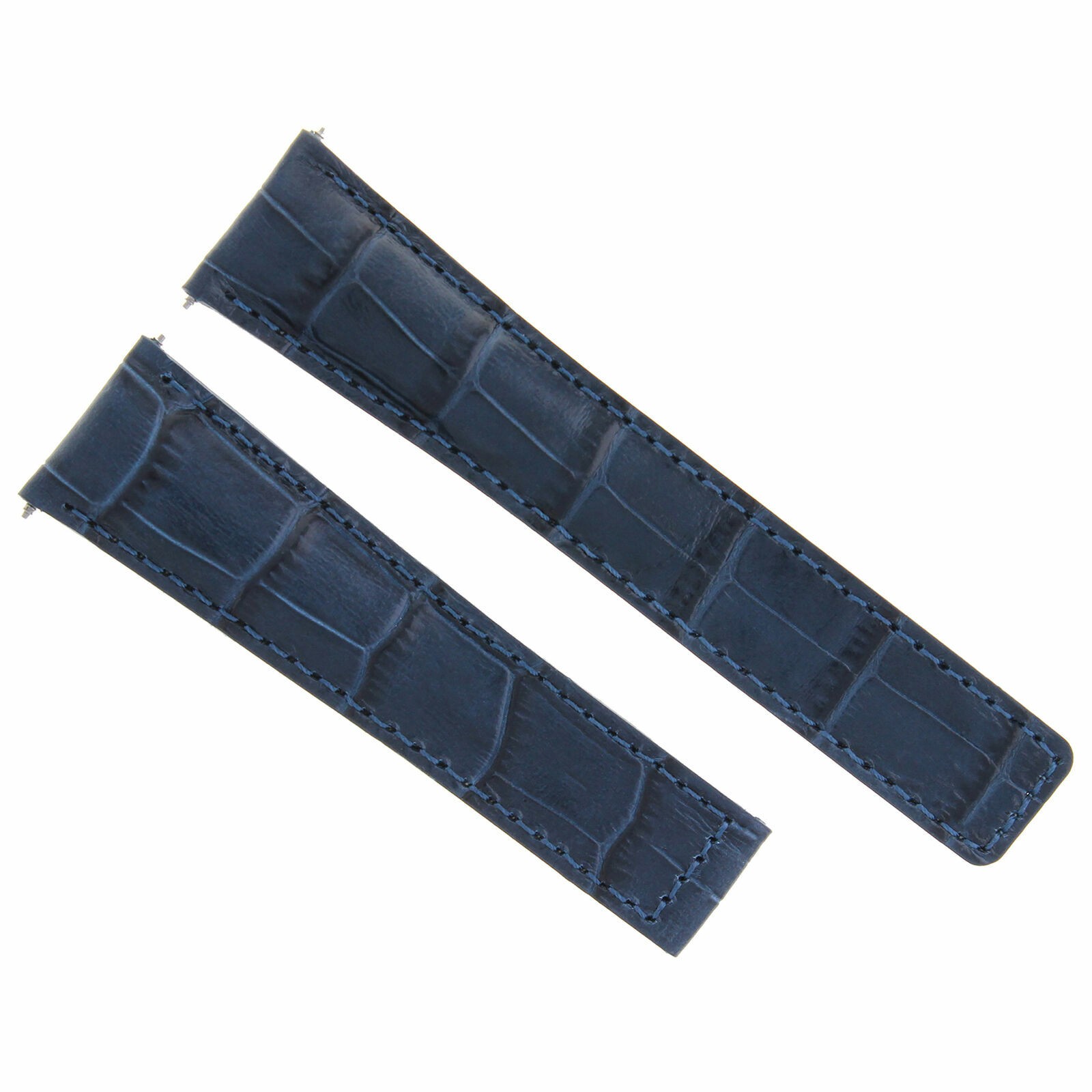 20mm Blue Leather Replacement Watch Strap No Buckle For Tag Heuer Carrera