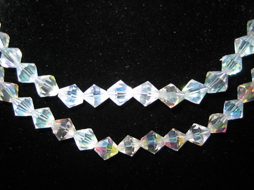 2 Strands 6mm Genuine Crystal Bicone Clear AB Beads