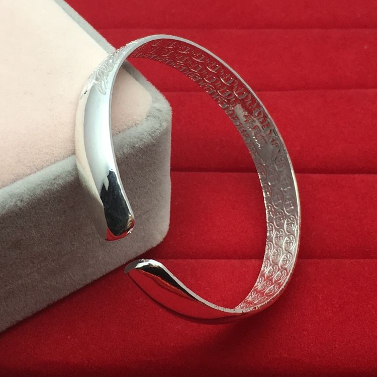 925 Silver Plated Women’s Minimalist Bracelet Adjustable Opening Copper Bracelet