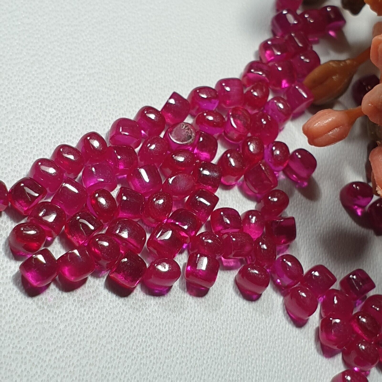 Natural Synthetic Ruby 2.50×3 MM Oval Shape Cabochon 100 Ps. Lot / 29 Carats