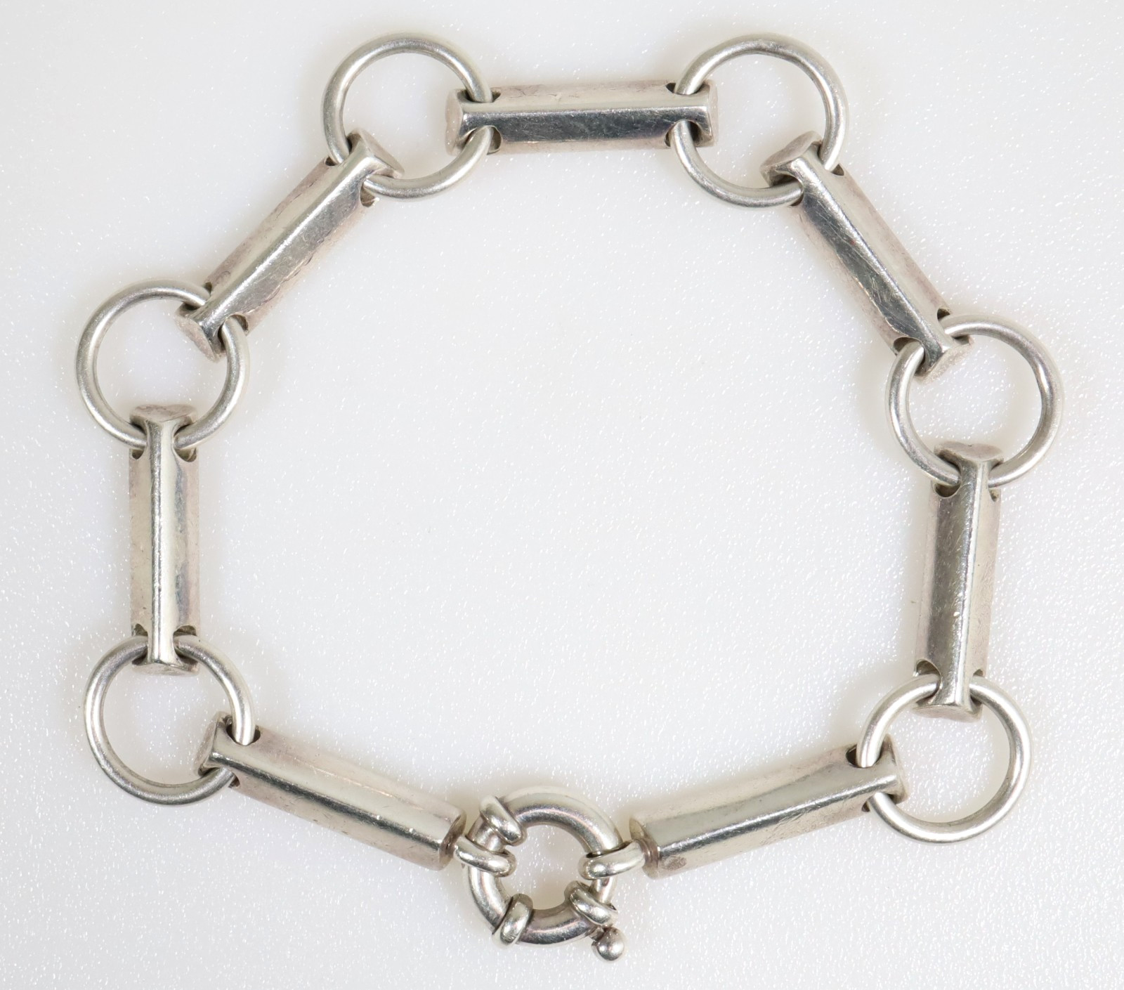 Authentic Vintage Tiffany & Co. 925 Silver Heart Bar Link Bracelet 18 cm.