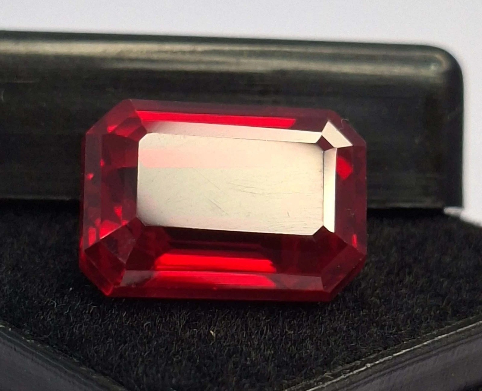 Natural 10-12 Ct Red Ruby Mozambique Emerald Cut Certified Loose Gemstone