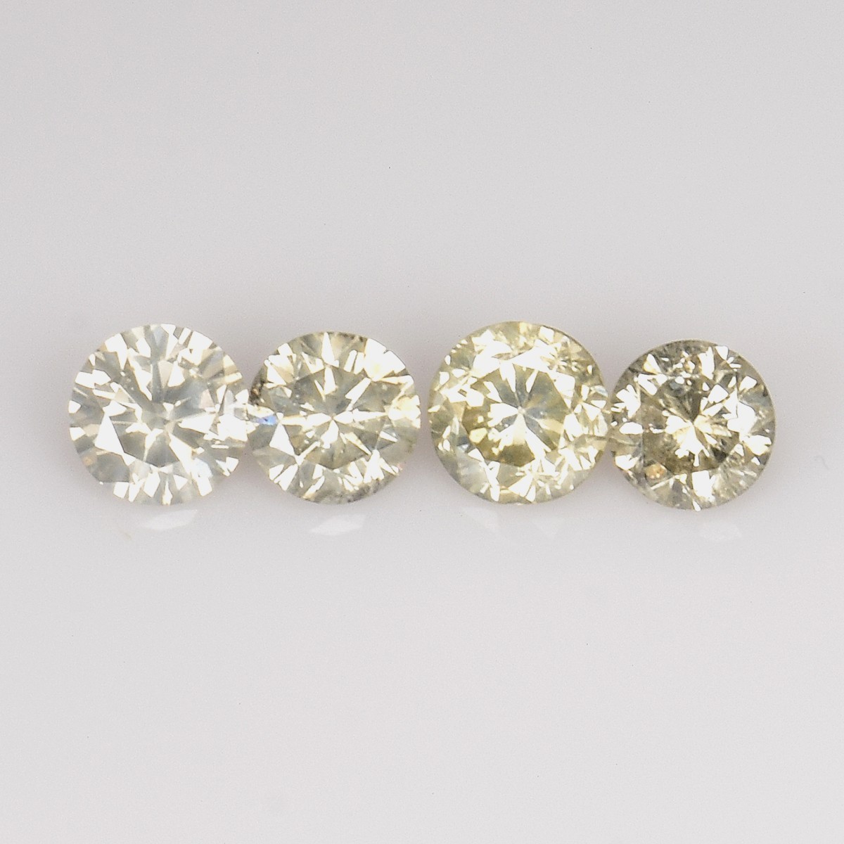 0.36Ct Untreated Diamond 4Pcs Sparkling Yellow Grey 100% Natural Loose Diamond