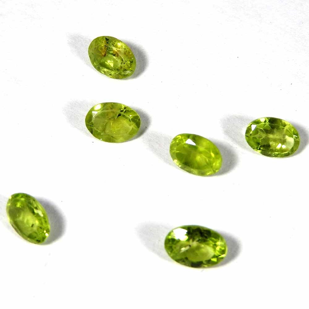 4.90Cts100%Natural Green Cut Peridot Oval Cabochon Loose Gemstone.lot