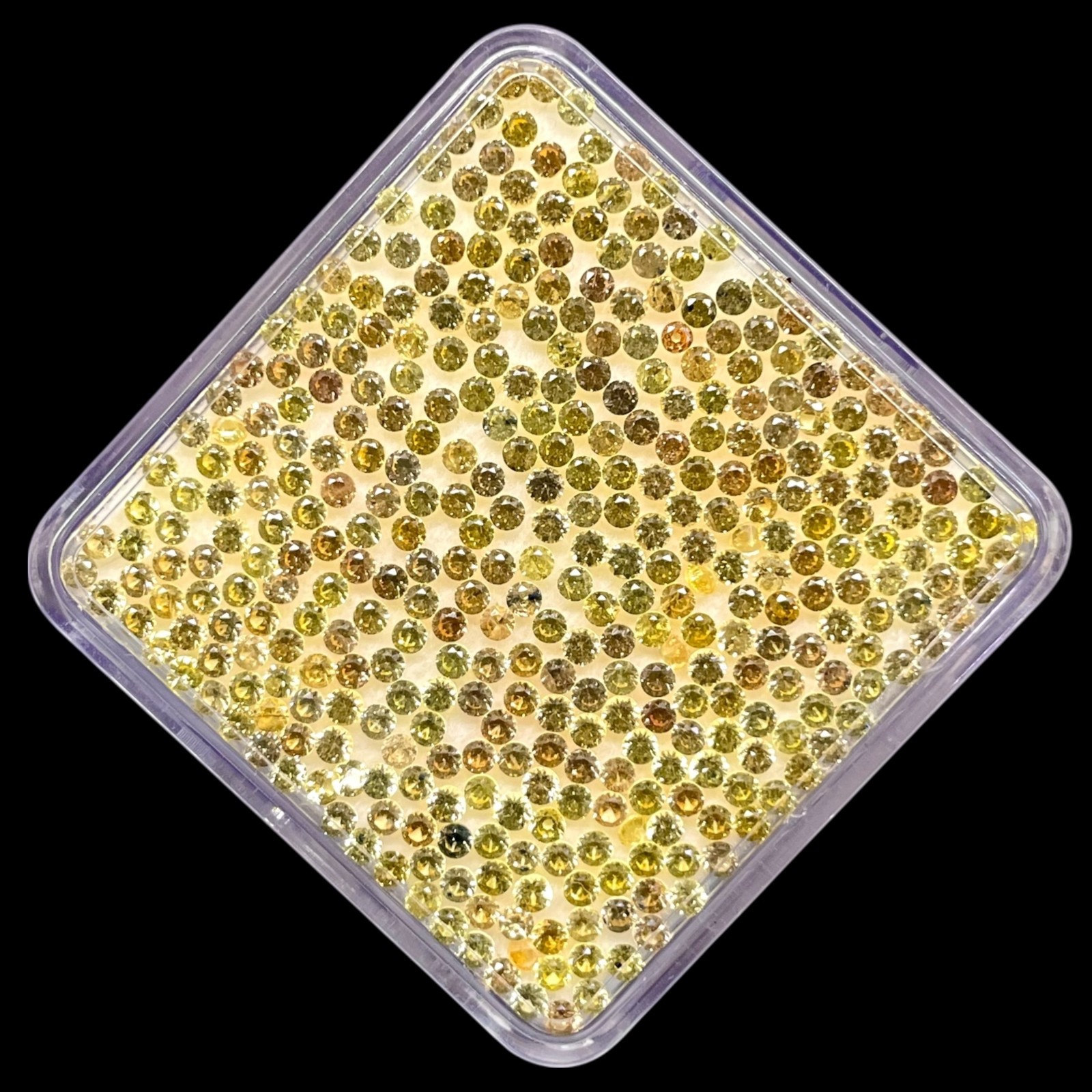 50 Pcs Natural Yellow Sapphire 1.7mm Round Diamond Cut Loose Gemstones Sri Lanka