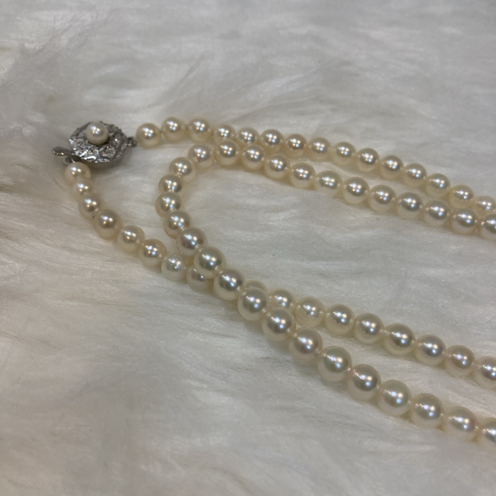 Akoya Pearl Long Necklace 104cm 61g 6-6.5mm Silver Clasp