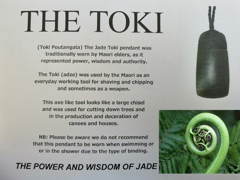 New Zealand Jade Greenstone Toki Matt Pendant 35mm L x 26mm W Unisex