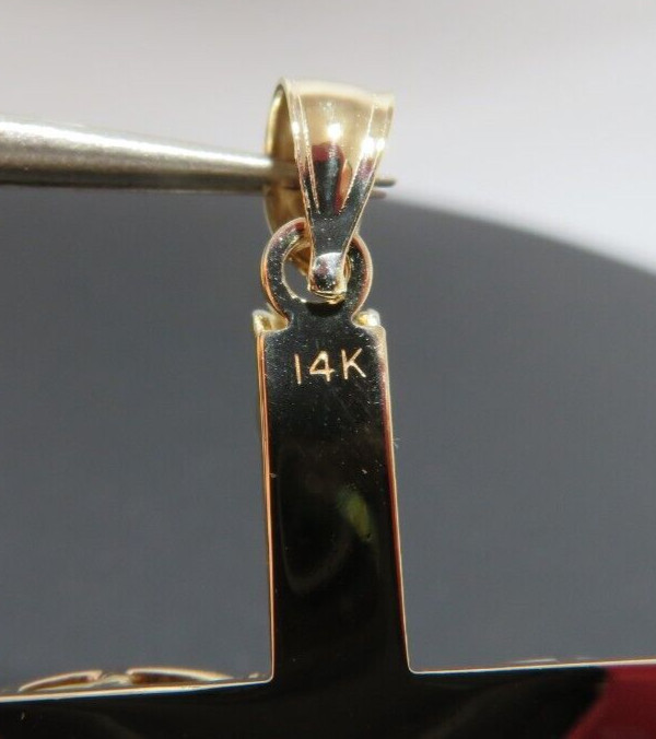 14K YG DIAMOND CLUSTER CROSS PENDANT 0.35 tcw 22.77 MM X 43.50 MM 5.47g(AI-2251)