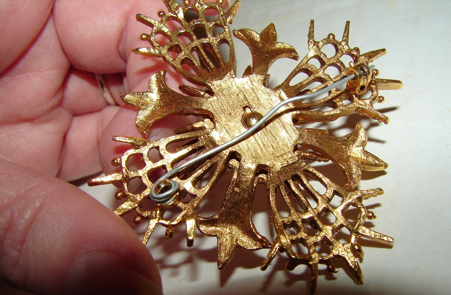 Vintage Lot 7 Brooches One Designer Signed Sarah Cov. Rhinestones and Faux Pearl