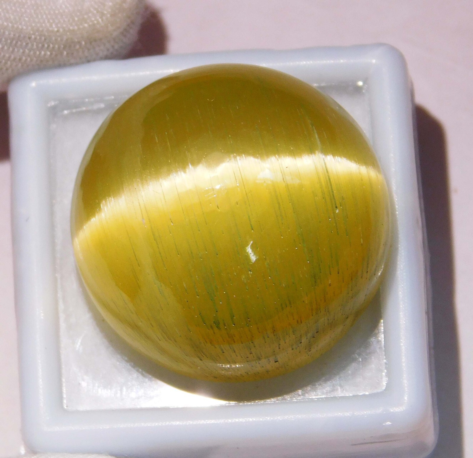 57.20 Ct Natural Chrysoberyl Yellow Honey Cats Eye Cabochon Loose Gemstone