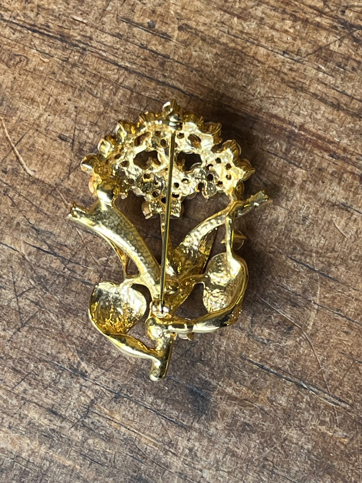 Vintage Flower Brooch Lot #2, 10 Pieces, Enamel, Metal, Rhinestone, Ceramic